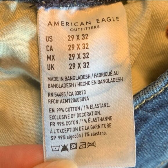 American Eagle Outfitters Mens Blue Jeans Slim Straight Stretch Denim - Picture 7 of 8